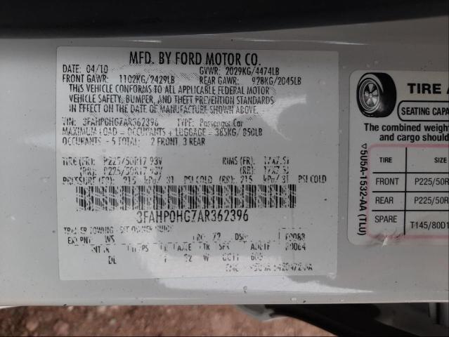 Photo 9 VIN: 3FAHP0HG7AR362396 - FORD FUSION SE 