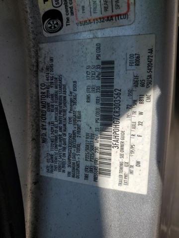 Photo 12 VIN: 3FAHP0HG7CR303562 - FORD FUSION 