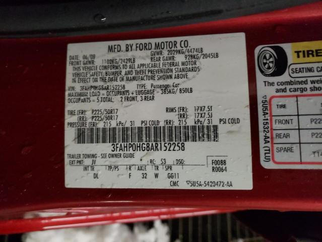 Photo 11 VIN: 3FAHP0HG8AR152258 - FORD FUSION 