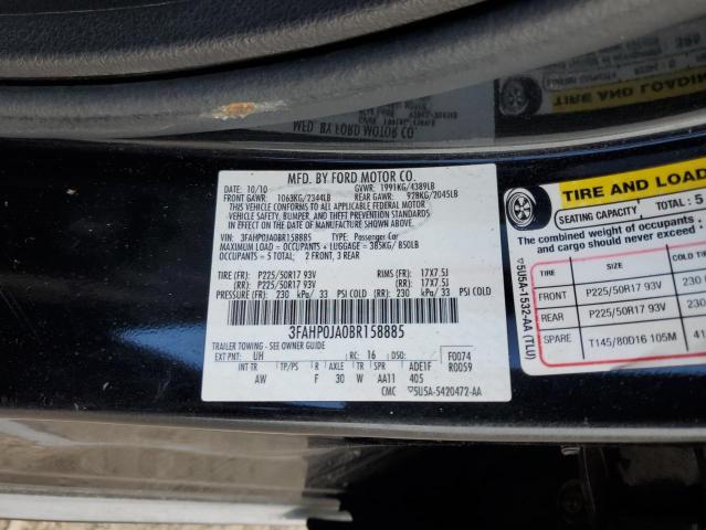 Photo 11 VIN: 3FAHP0JA0BR158885 - FORD FUSION SEL 