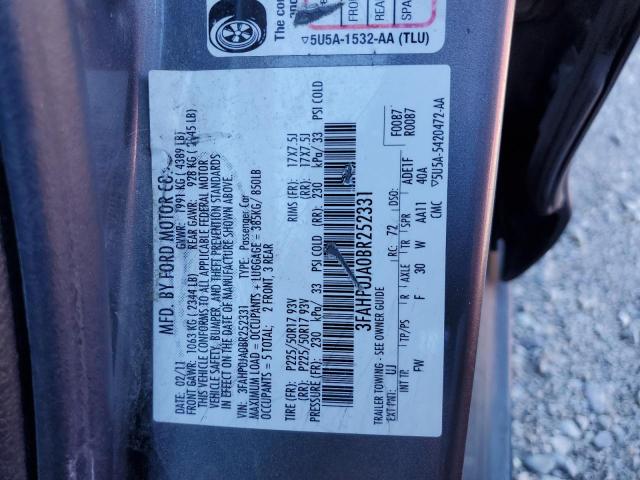 Photo 11 VIN: 3FAHP0JA0BR252331 - FORD FUSION SEL 