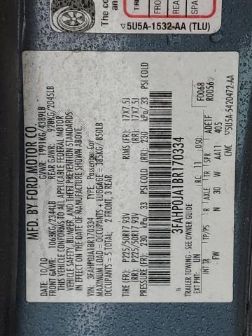 Photo 11 VIN: 3FAHP0JA1BR170334 - FORD FUSION 