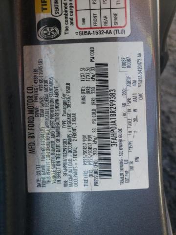 Photo 9 VIN: 3FAHP0JA1BR299383 - FORD FUSION SEL 