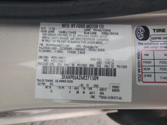 Photo 11 VIN: 3FAHP0JA2AR271509 - FORD FUSION SEL 