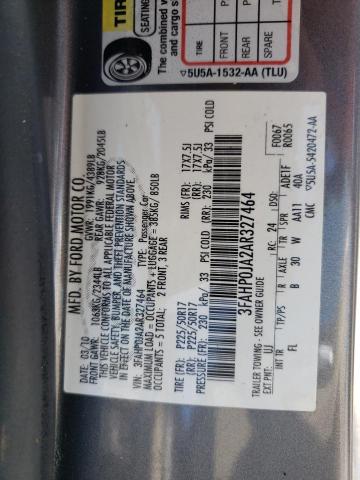 Photo 12 VIN: 3FAHP0JA2AR327464 - FORD FUSION SEL 