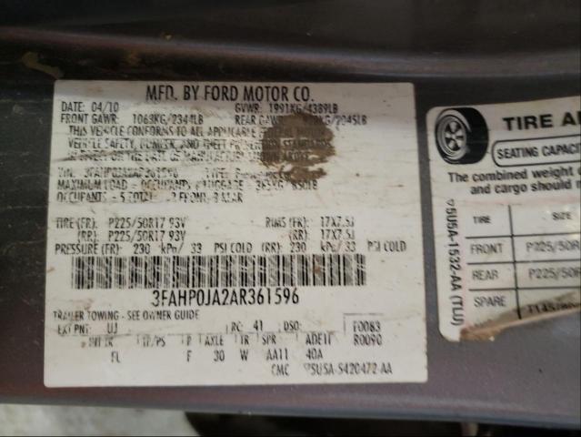 Photo 9 VIN: 3FAHP0JA2AR361596 - FORD FUSION SEL 