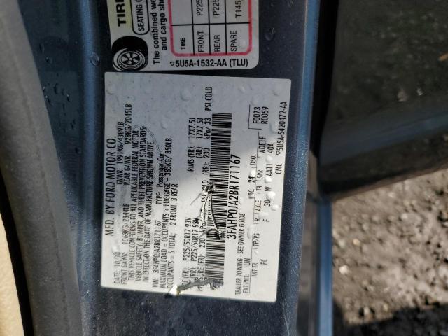 Photo 11 VIN: 3FAHP0JA2BR171167 - FORD FUSION SEL 