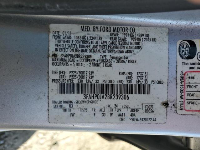 Photo 11 VIN: 3FAHP0JA2BR239306 - FORD FUSION SEL 