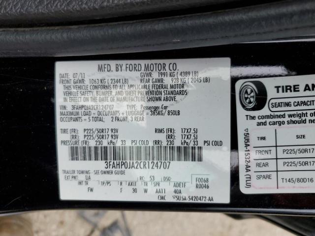 Photo 11 VIN: 3FAHP0JA2CR124707 - FORD FUSION SEL 