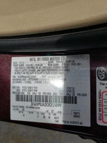 Photo 9 VIN: 3FAHP0JA2CR255099 - FORD FUSION SEL 