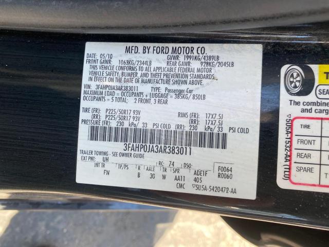 Photo 9 VIN: 3FAHP0JA3AR383011 - FORD FUSION SEL 