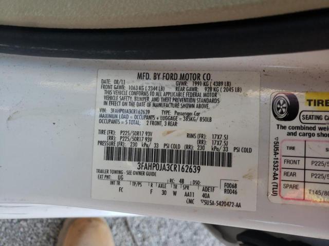 Photo 9 VIN: 3FAHP0JA3CR162639 - FORD FUSION SEL 