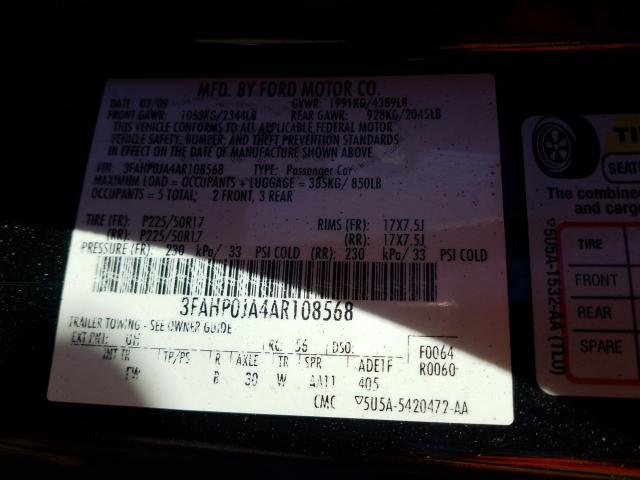 Photo 9 VIN: 3FAHP0JA4AR108568 - FORD FUSION SEL 