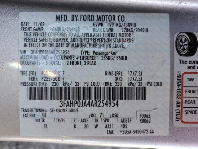 Photo 11 VIN: 3FAHP0JA4AR254954 - FORD FUSION 