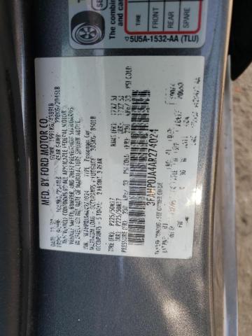 Photo 12 VIN: 3FAHP0JA4AR274024 - FORD FUSION SEL 