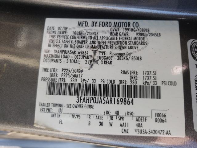 Photo 9 VIN: 3FAHP0JA5AR169864 - FORD FUSION SEL 