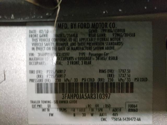 Photo 9 VIN: 3FAHP0JA5AR310397 - FORD FUSION SEL 