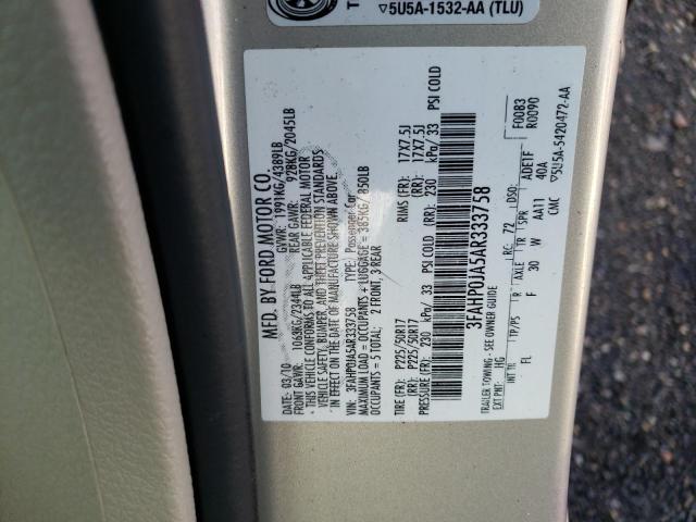 Photo 9 VIN: 3FAHP0JA5AR333758 - FORD FUSION SEL 