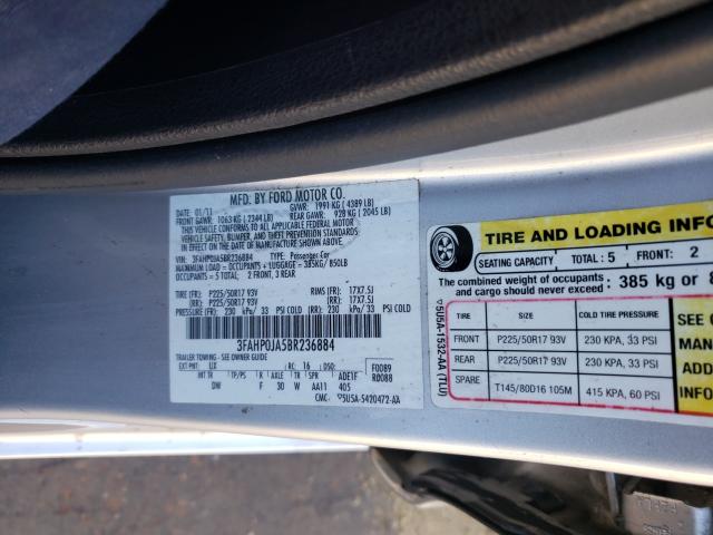 Photo 9 VIN: 3FAHP0JA5BR236884 - FORD FUSION SEL 