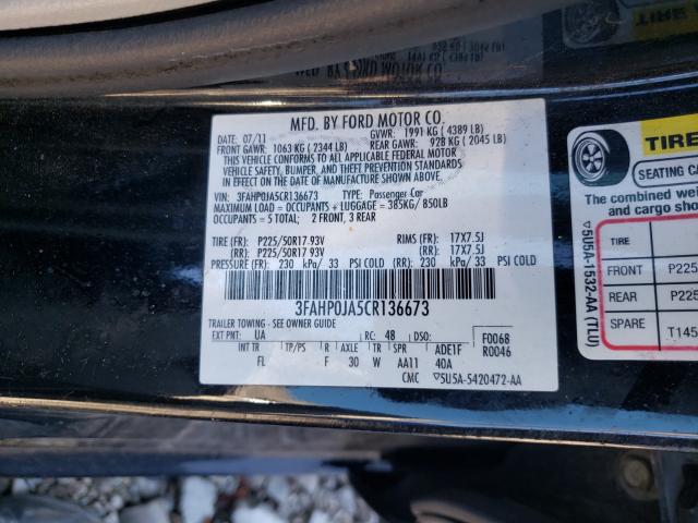 Photo 9 VIN: 3FAHP0JA5CR136673 - FORD FUSION SEL 