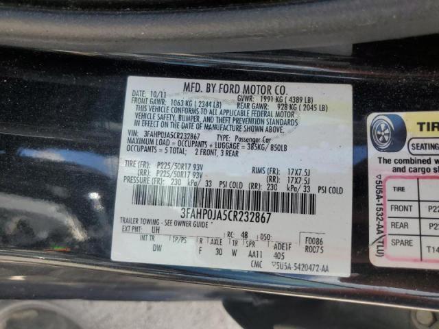 Photo 12 VIN: 3FAHP0JA5CR232867 - FORD FUSION 