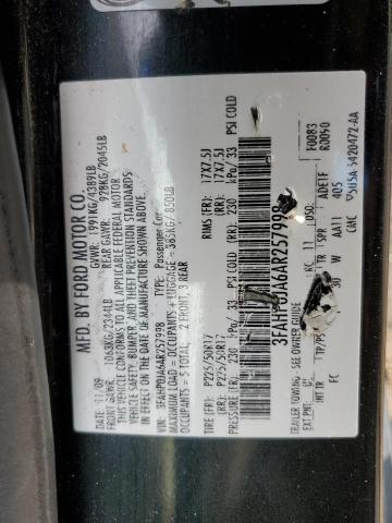 Photo 11 VIN: 3FAHP0JA6AR257998 - FORD FUSION SEL 