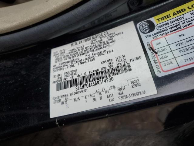 Photo 11 VIN: 3FAHP0JA6AR314930 - FORD FUSION SEL 