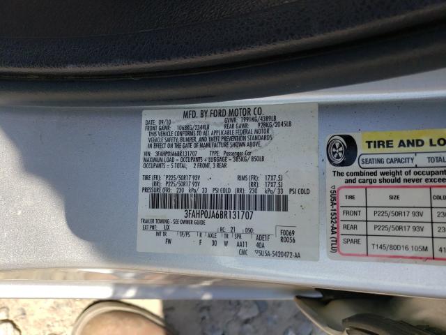 Photo 9 VIN: 3FAHP0JA6BR131707 - FORD FUSION SEL 