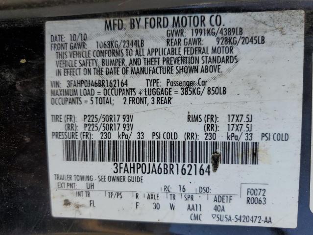 Photo 11 VIN: 3FAHP0JA6BR162164 - FORD FUSION SEL 