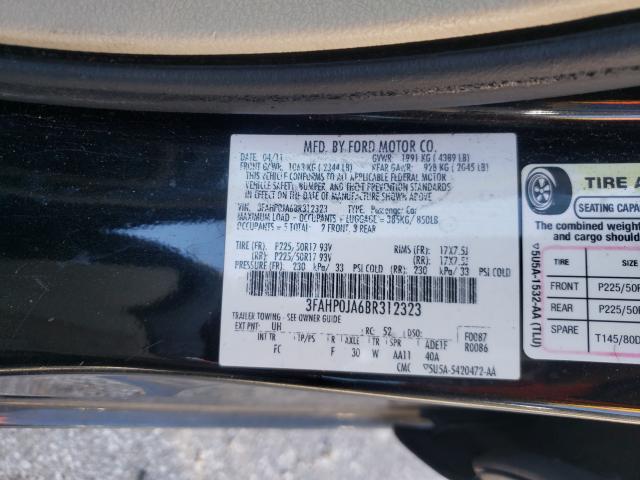 Photo 9 VIN: 3FAHP0JA6BR312323 - FORD FUSION SEL 