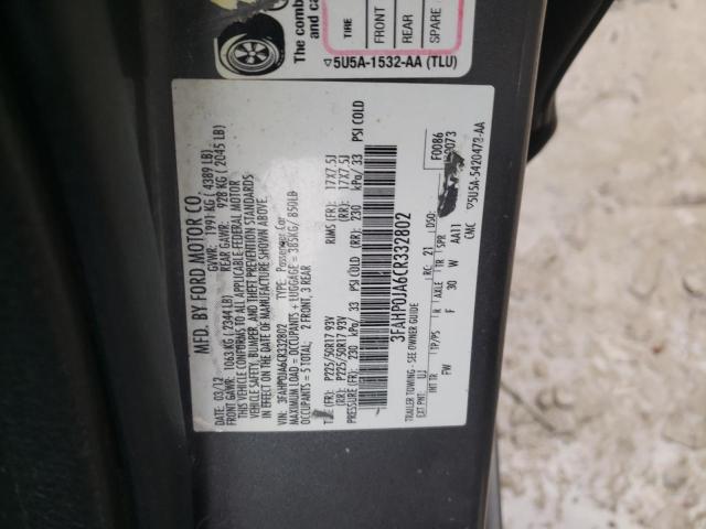 Photo 11 VIN: 3FAHP0JA6CR332802 - FORD FUSION SEL 