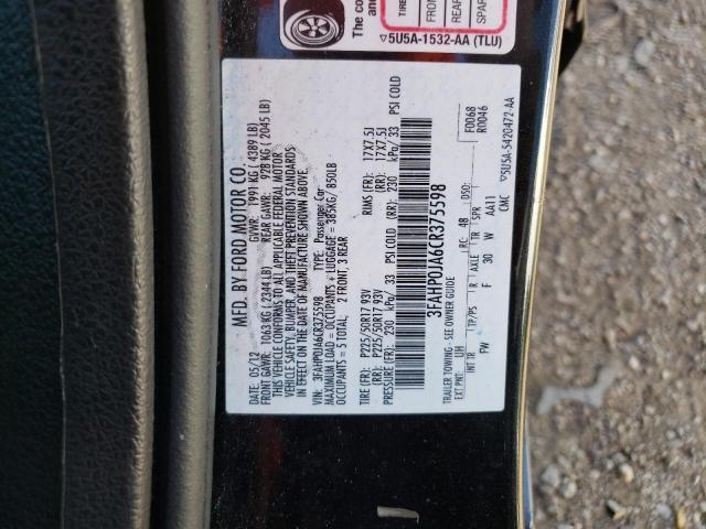 Photo 9 VIN: 3FAHP0JA6CR375598 - FORD FUSION SEL 