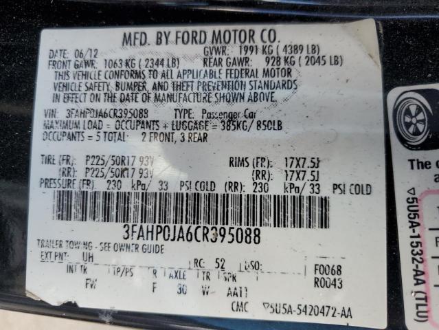 Photo 11 VIN: 3FAHP0JA6CR395088 - FORD FUSION SEL 