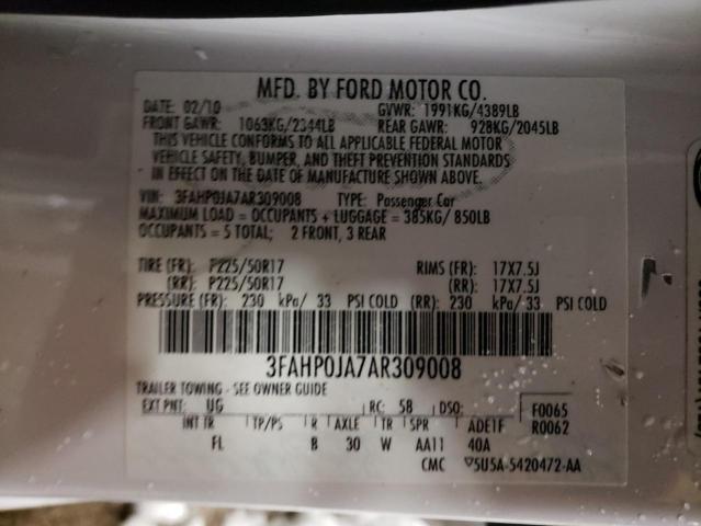 Photo 12 VIN: 3FAHP0JA7AR309008 - FORD FUSION SEL 