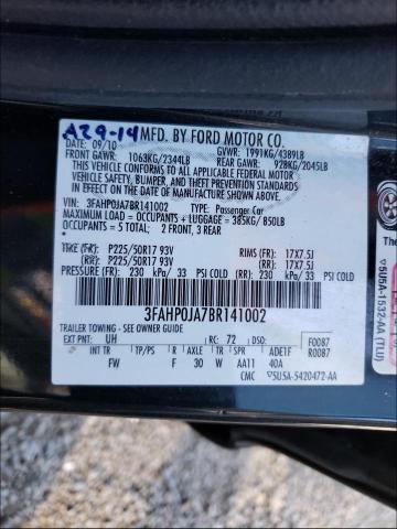 Photo 9 VIN: 3FAHP0JA7BR141002 - FORD FUSION SEL 