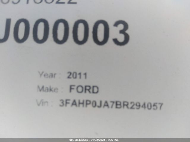 Photo 8 VIN: 3FAHP0JA7BR294057 - FORD FUSION 