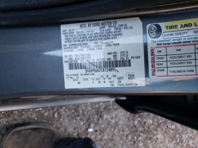 Photo 9 VIN: 3FAHP0JA7CR124895 - FORD FUSION SEL 