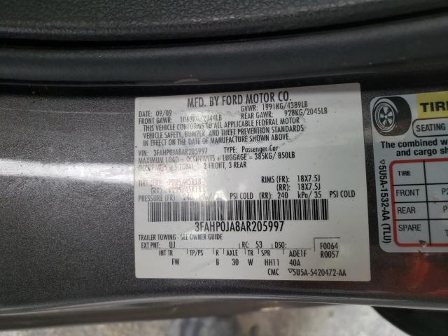 Photo 9 VIN: 3FAHP0JA8AR205997 - FORD FUSION SEL 