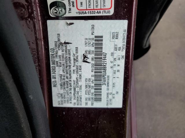 Photo 11 VIN: 3FAHP0JA8BR219447 - FORD FUSION 