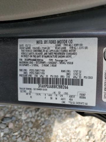 Photo 11 VIN: 3FAHP0JA8BR288266 - FORD FUSION 