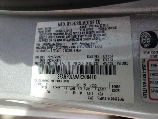 Photo 9 VIN: 3FAHP0JA9AR208410 - FORD FUSION SEL 