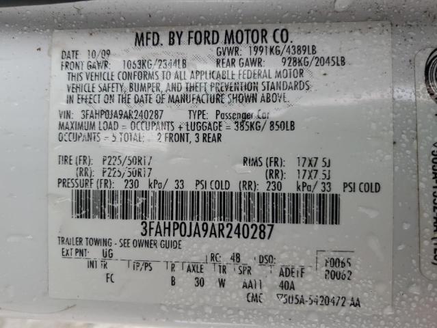 Photo 11 VIN: 3FAHP0JA9AR240287 - FORD FUSION SEL 