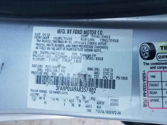 Photo 9 VIN: 3FAHP0JA9AR357402 - FORD FUSION SEL 