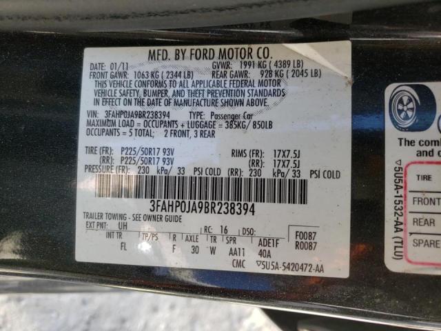 Photo 9 VIN: 3FAHP0JA9BR238394 - FORD FUSION SEL 