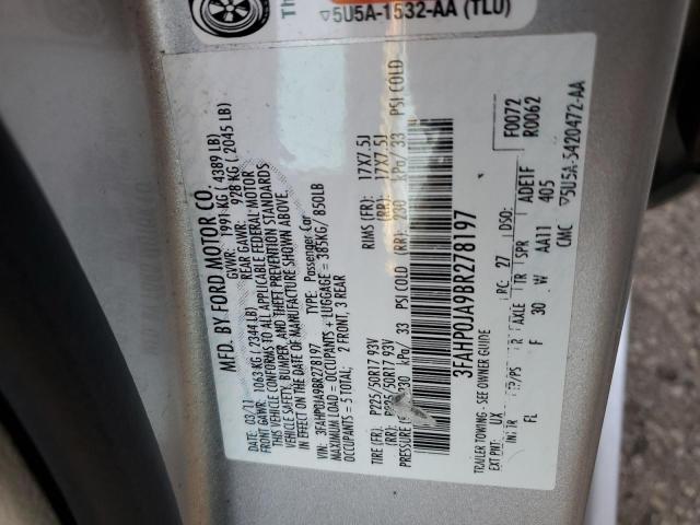 Photo 11 VIN: 3FAHP0JA9BR278197 - FORD FUSION 