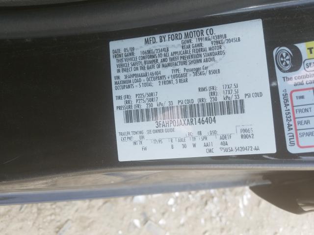 Photo 9 VIN: 3FAHP0JAXAR146404 - FORD FUSION SEL 