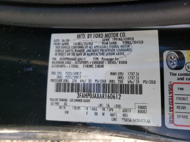 Photo 9 VIN: 3FAHP0JAXAR160612 - FORD FUSION SEL 