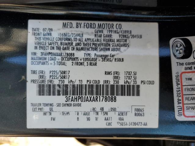 Photo 11 VIN: 3FAHP0JAXAR178088 - FORD FUSION SEL 