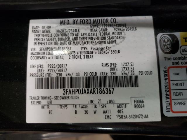 Photo 9 VIN: 3FAHP0JAXAR186367 - FORD FUSION SEL 