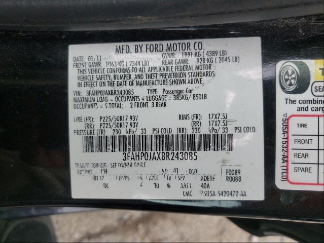 Photo 9 VIN: 3FAHP0JAXBR243085 - FORD FUSION SEL 